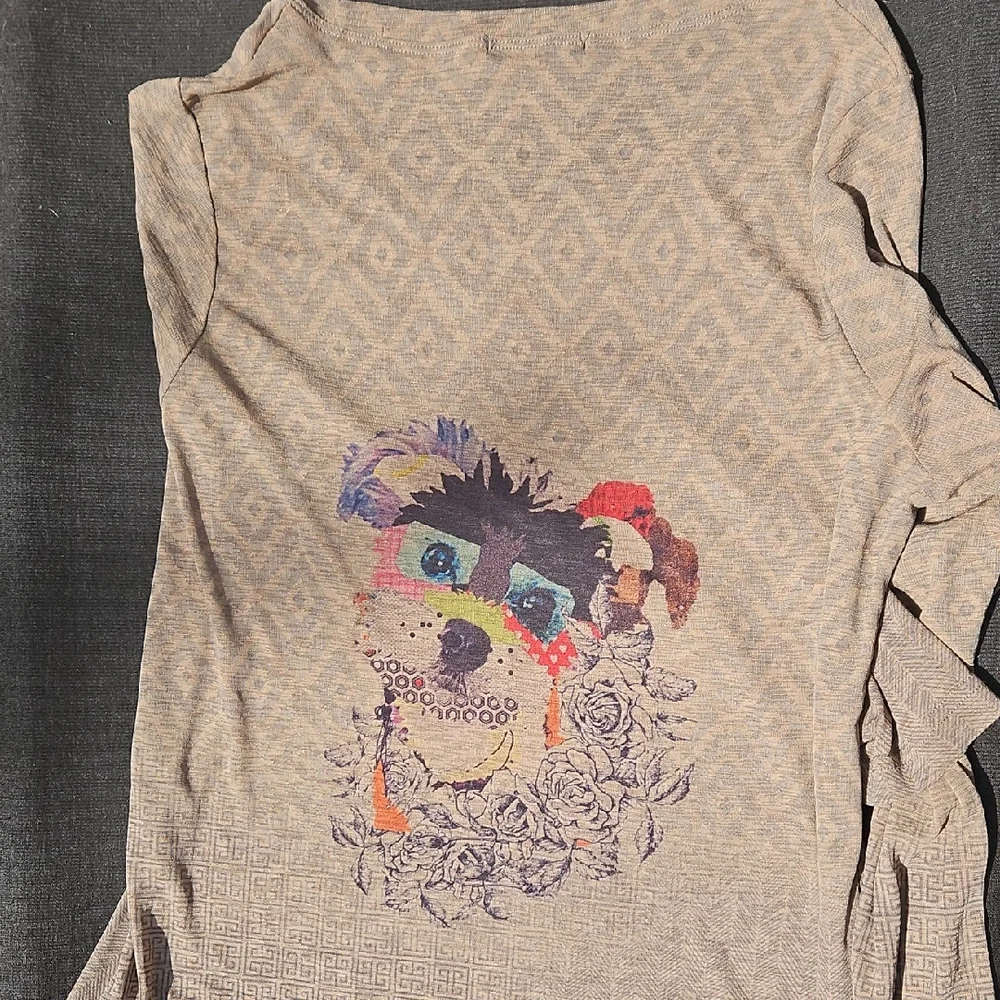 Alison Sheri Colorful Dog Print Long Sleeve Tee - Picture 5 of 6